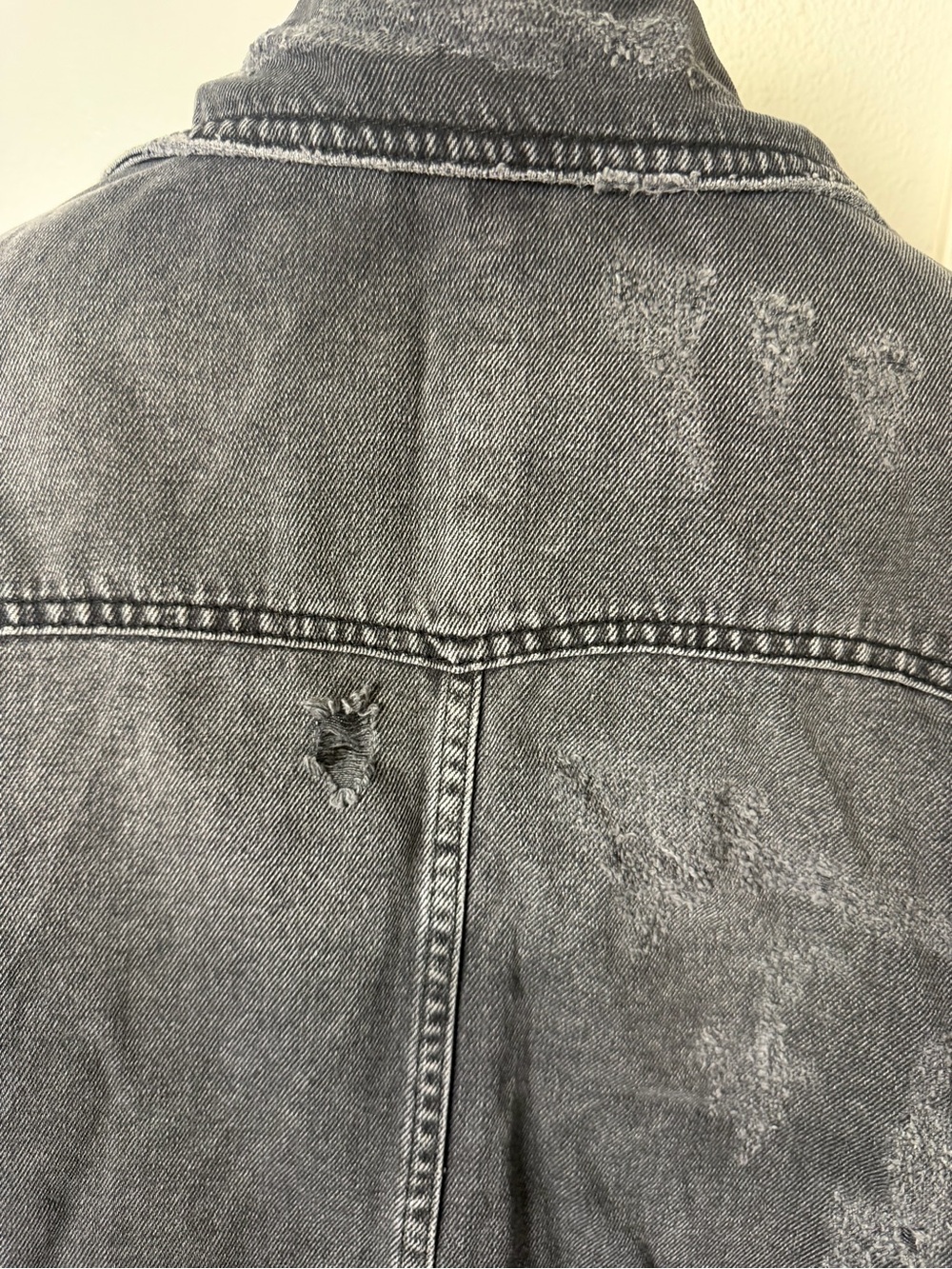 Free People Moonchild denim shirt jacket moon dust grey Distressed medium - Picture 7 of 10